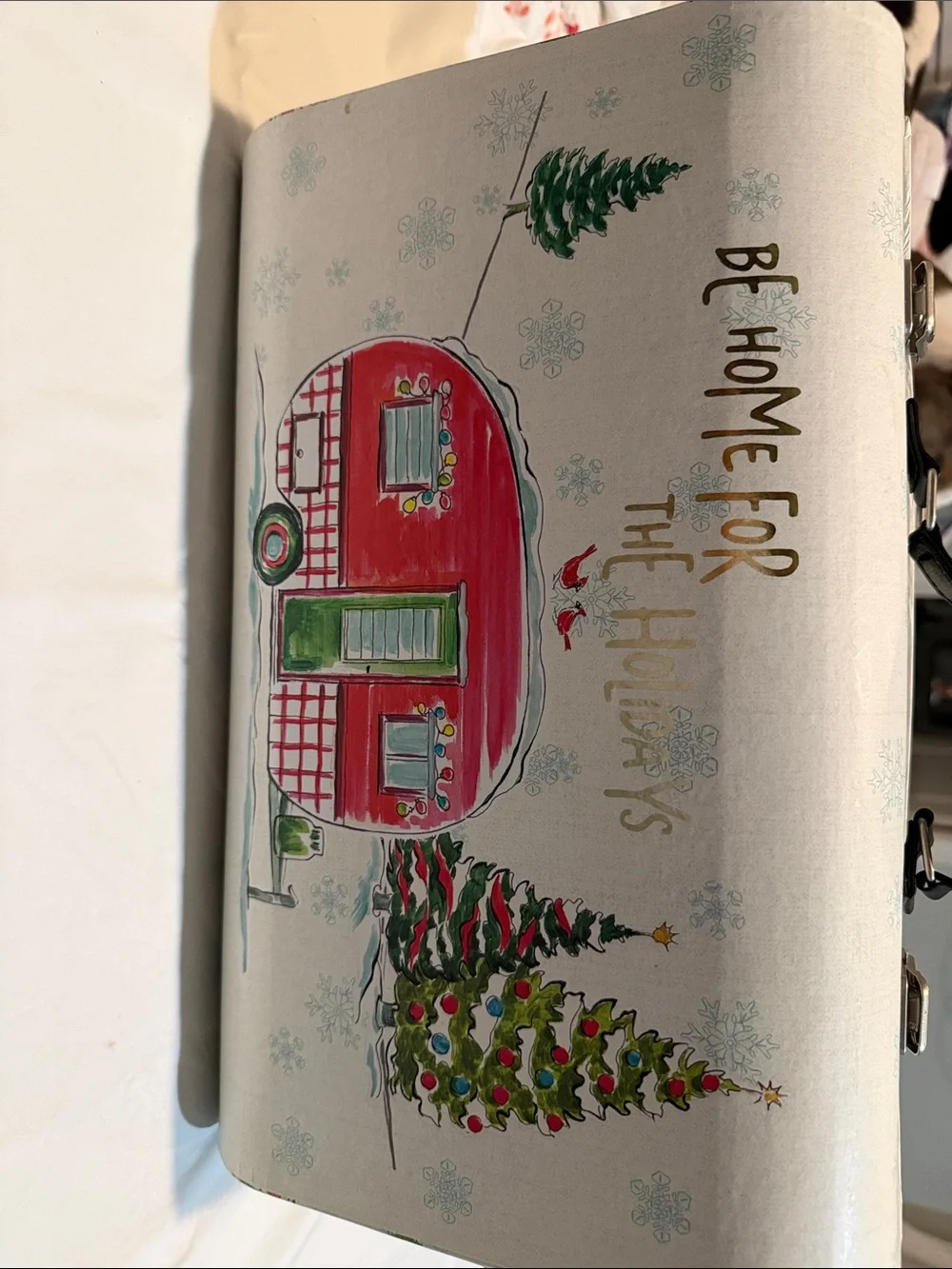 Holiday Camper Decorative Storage Box - Red & Green